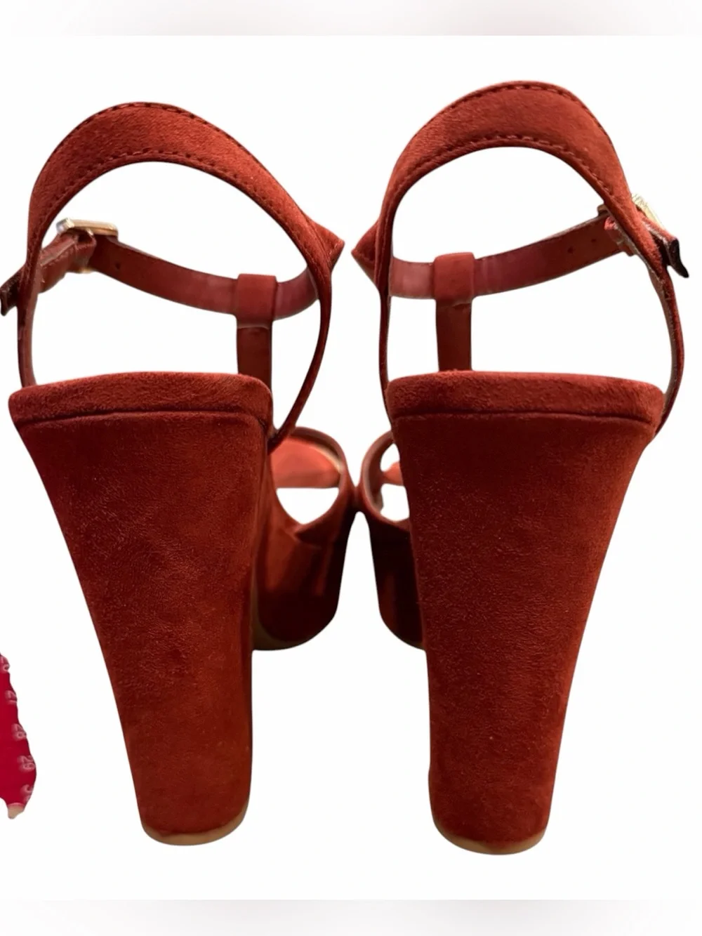 American Rag Rust Suede Platform T-Strap Sandals